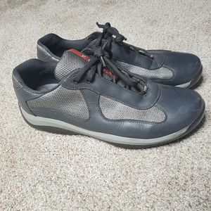 Mens 10 Prada America's Cup Grey/Silver Low